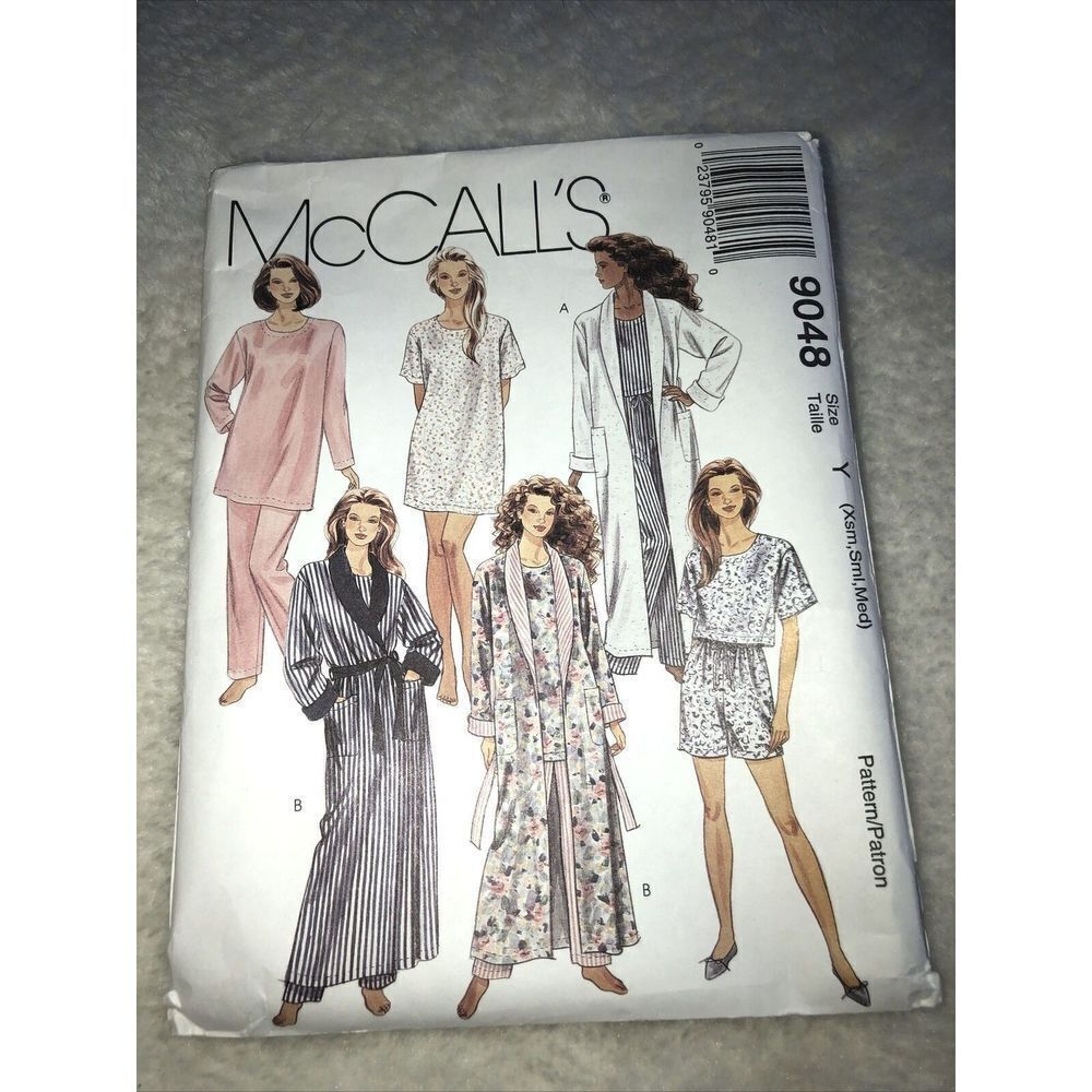 McCall’s 9048 Robe W/ Belt, Tunic,pants, Shorts Uncut Pattern XS,S,M  17pc